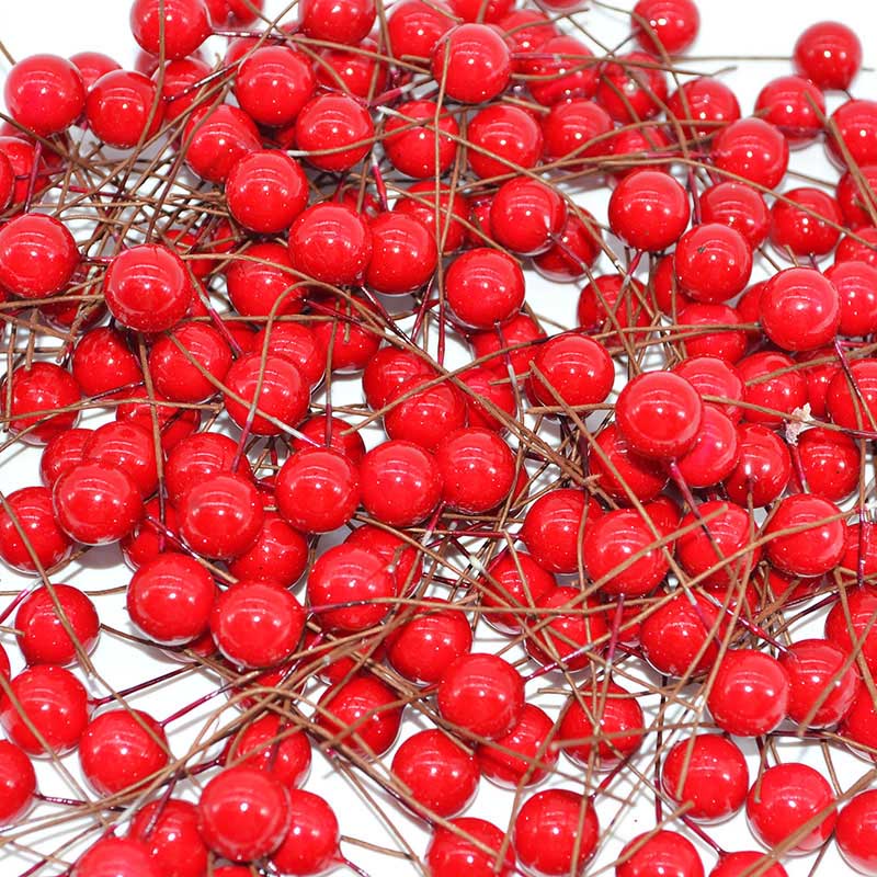 Bộ 50 Quả Cherry Nhân Tạo Mini Bằng Nhựa Dùng Trang Trí Hộp Quà DIY