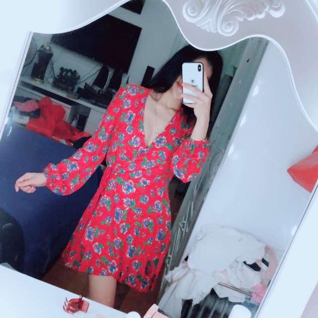 Bộ váy liền quần hoa