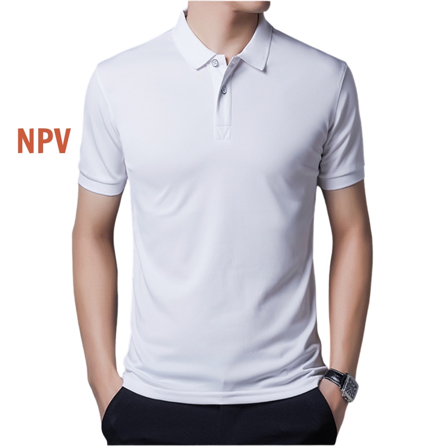 Áo thun nam polo cổ bẻ NPV ngắn tay, áo phông nam vải coton không nhăn nhiều màu