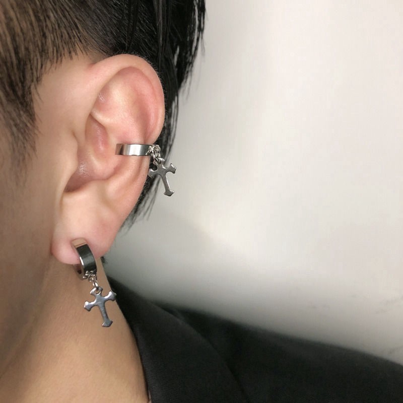 Khuyên tai thánh giá phong cách Hàn Quốc dễ phối đồ thời trang nam nữ 23b176