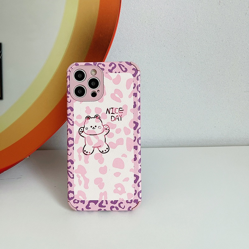 Ốp điện thoại TPU họa tiết gấu màu hồng cho iPhone 11 Pro Max X Xr Xs Max 7 8 Plus Se 2020 12 pro max 12 mini | BigBuy360 - bigbuy360.vn