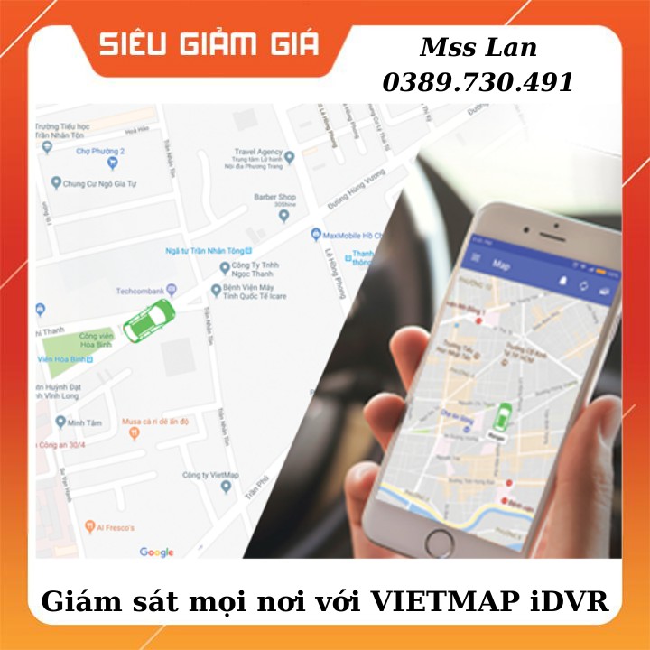 Camera Hành Trình Ô Tô VIETMAP iDVR P1 3G WiFi Vừa Dẫn Đường Vừa Ghi Hình Trước Sau Giám Sát Trực Tuyến Quản Lý Xe Từ Xa