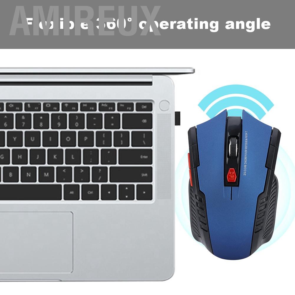 Amireux 113 2.4G 1600DPI USB Wireless Mouse Ergonomic Optical Positioning for Laptop