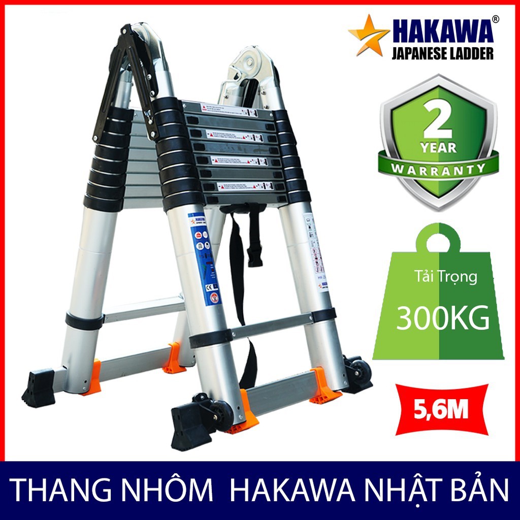 Thang nhôm rút đôi chữ A Hakawa HK-256 5m6
