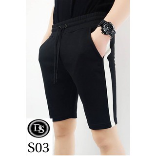 Quần Short Đen Sọc Trắng Cao Cấp