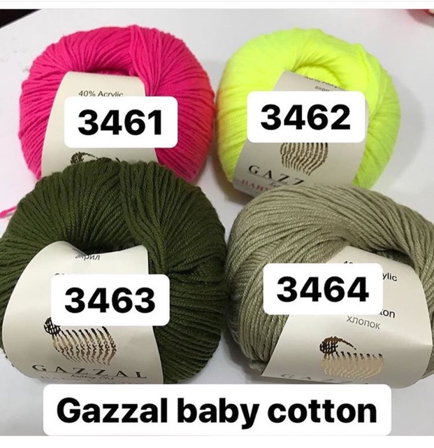 [SALE SỐC] Len cotton nhiều màu sắc Gazzal baby cotton đan móc thú bông, đồ cho bé 50gr/cuộn