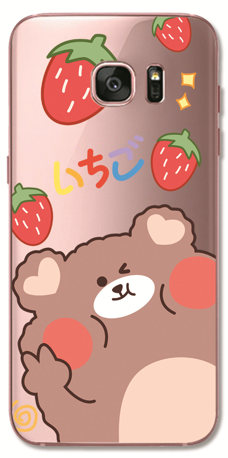 Samsung Galaxy S8 Plus / Note 4 5 3 2 N7100 N9000 INS Cute Cartoon Little brown bear Clear Soft Silicone TPU Phone Casing Lovely astronaut Rocket ship Case Couple Back Cover