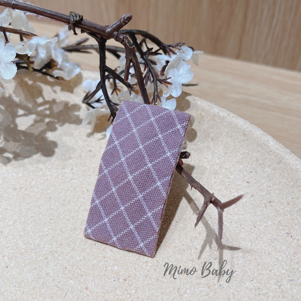 Kẹp tóc bọc vải kiểu dáng vintage cho bé Mimo Baby KT15