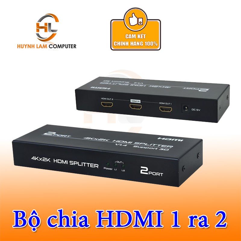 Bộ chia màn hình HDMI 1 ra 2 FJGEAR HD-4K102 (chia 1 Cpu ra 2 màn hình qua cổng HDMI)