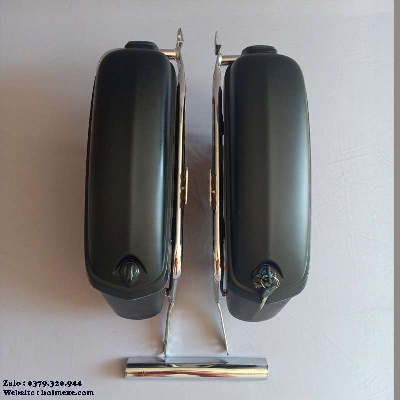 Cặp Thùng Hông Xe Máy Màu Đen Nhám