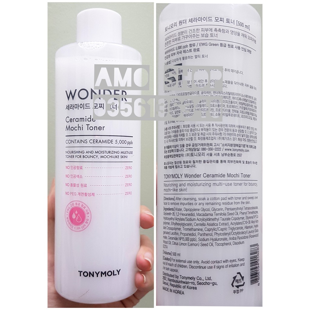 Nước hoa hồng Tonymoly Wonder Ceramide Mochi toner