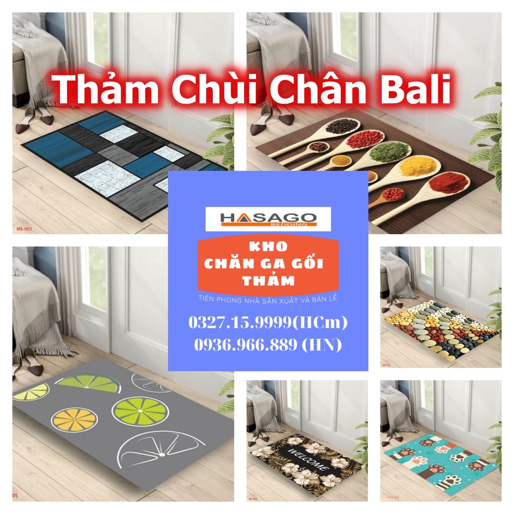 (HCM) Thảm Chùi Chân Lau Chân Bali siêu thấm có đế chống trơn trượt 3d Phù hợp cho nhà bếp phòng khách kích cỡ 40x60