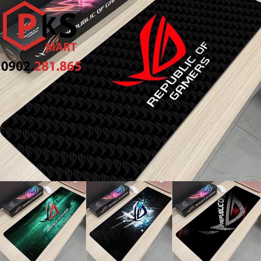 Lót chuột cỡ lớn, pad chuột 80x40x0,2cm asus rog cao cấp đế cao su chống trơn trượt, bo viền chắc chắn