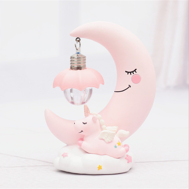 Tượng Mặt Trăng Khuyết Bóng Đèn Trang Trí Phòng Ngủ Phòng Khách Dễ Thương