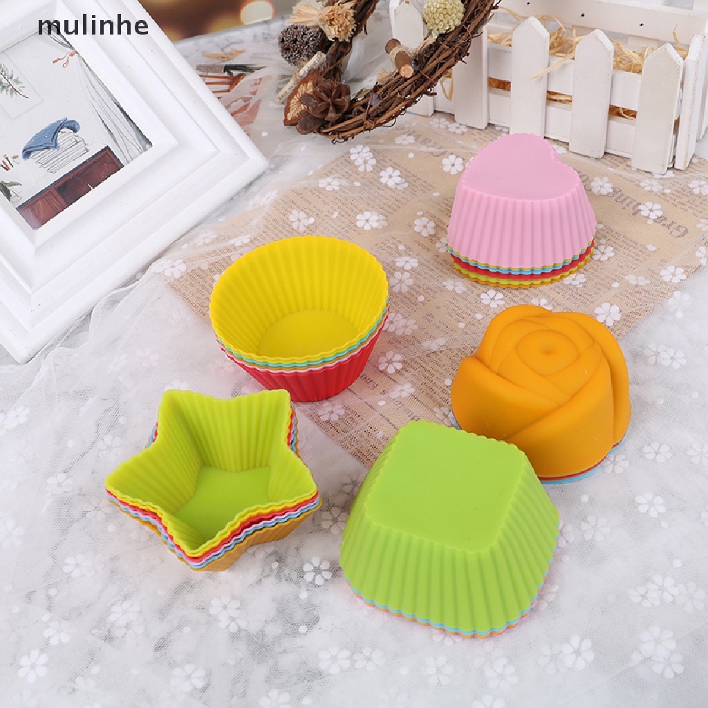 Set 6 Khuôn Silicon Làm Bánh Cupcake Tiện Dụng
