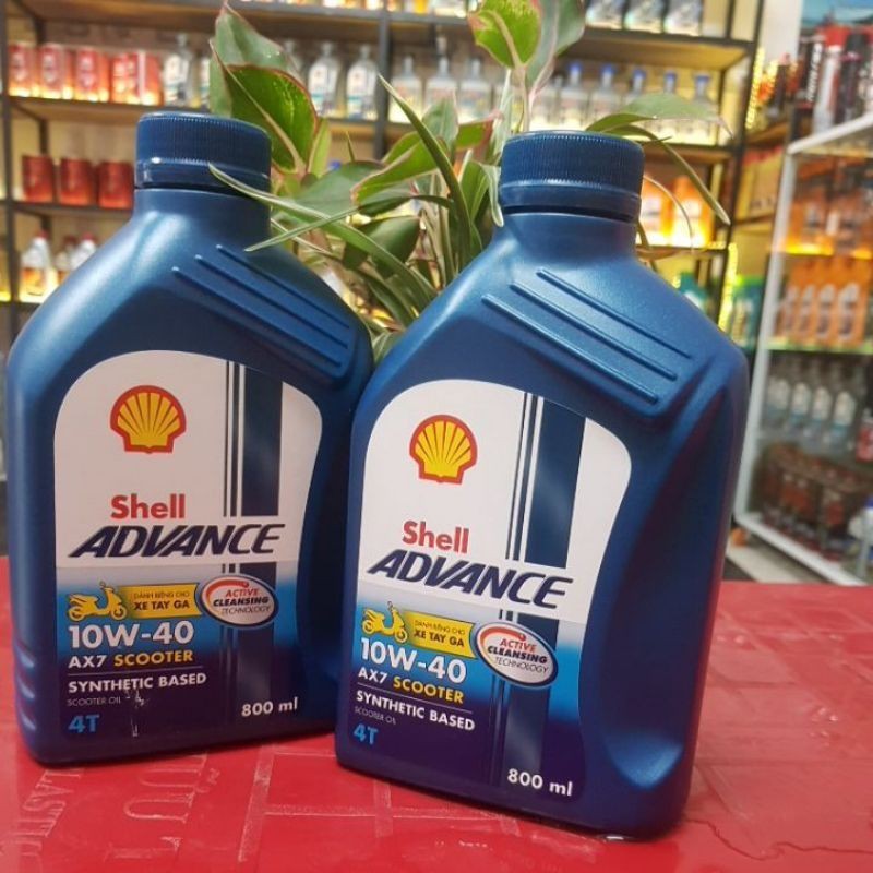 Nhớt Shell Advance Ax7 Scooter Synthetic Based 10w40 xe tay ga