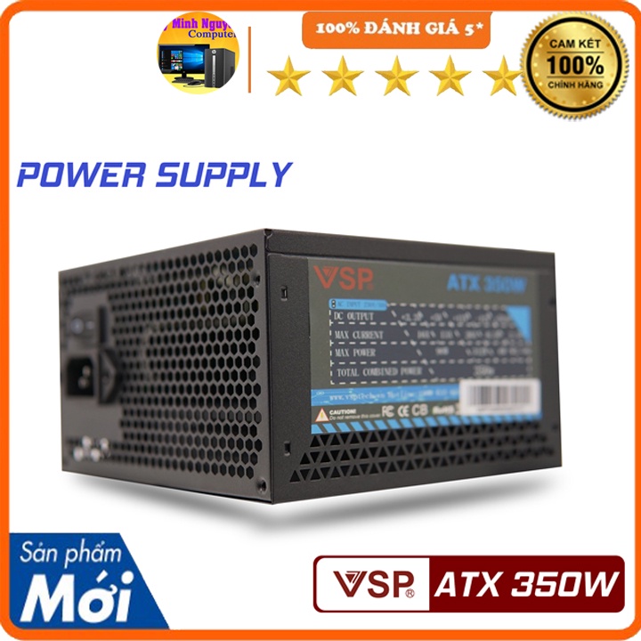 Nguồn máy tính công suất thực VSP ATX 350W 4+4pin, 6+2pin chính hãng VSP bảo hành 2 năm