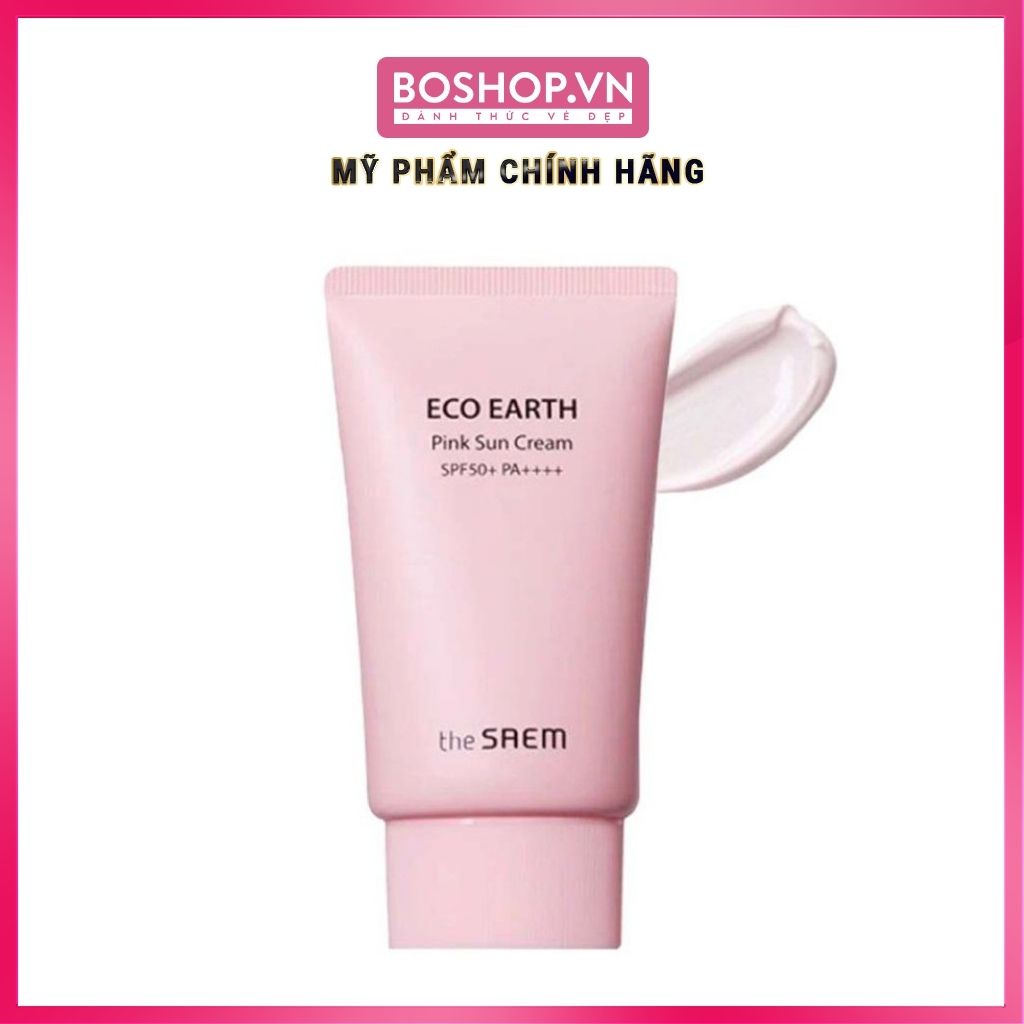 Kem Chống Nắng The Saem Eco Earth Pink Sun Cream SPF50+ 50g