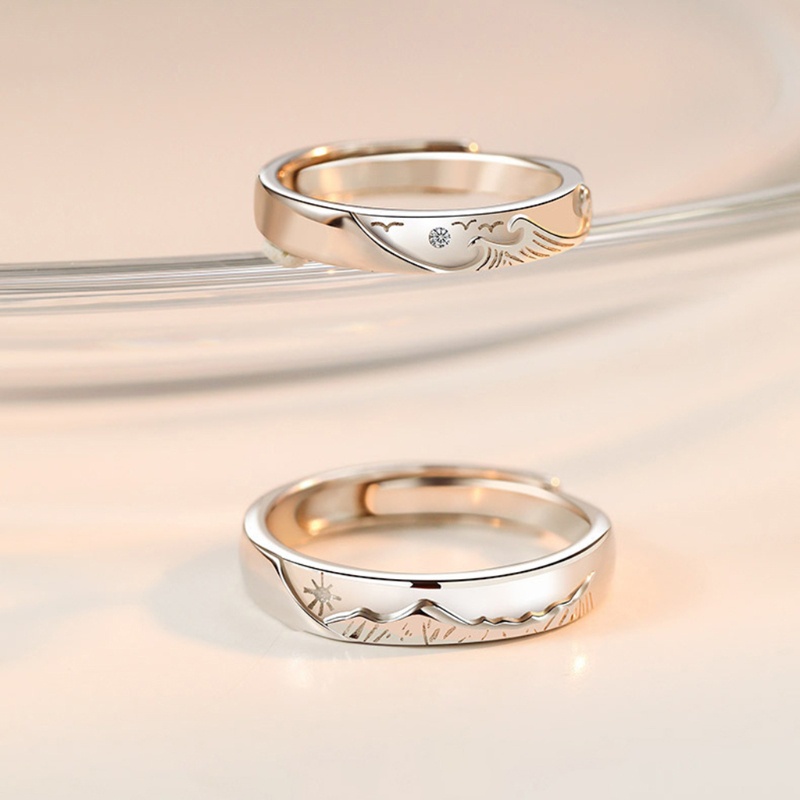 Set 2 nhẫn đeo tay kim loại kết hợp nhiều kiểu dáng