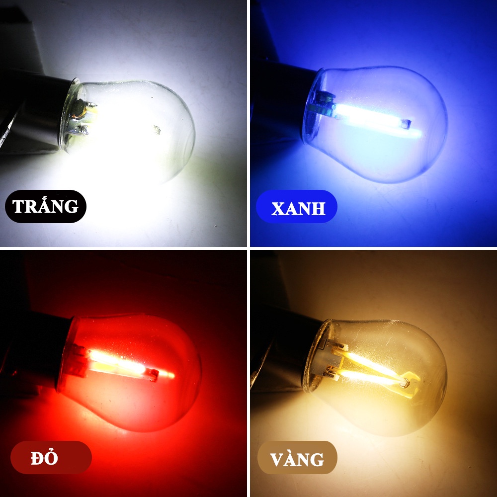 Bóng đèn phanh, đèn xi nhan chân 1156, 1157 BAY15D, BAU15S, PY21W bằng LED kiểu dây tóc, nhiều màu lựa chọn