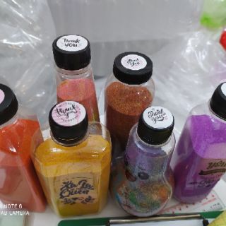 100 chai nhựa 330ml vuông nắp đen kèm tem thank you