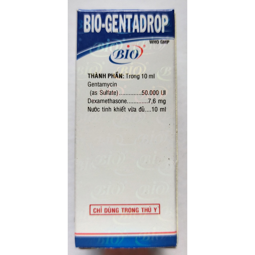 BIO-GENTADROP 10ml Dùng cho gia súc, gia cầm, chó, mèo