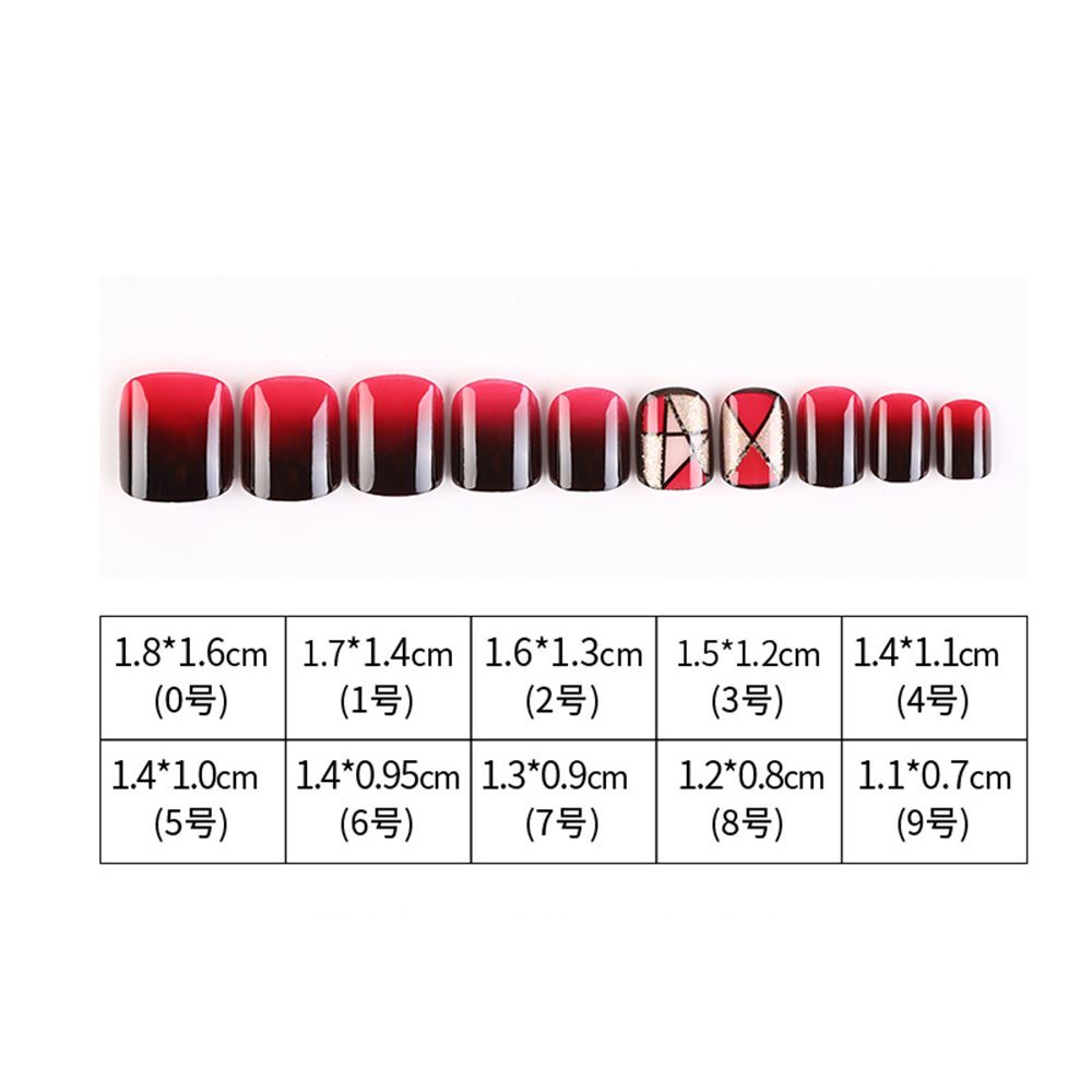 Móng Tay Giả Ngắn Bằng Acrylic Che Phủ Toàn Diện Thiết Kế Hình Học Có Thể Tháo Rời