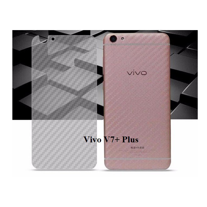 Miếng dán lưng Vivo V7, V7 Plus, V9, Y85, V15, V11i vân Carbon 3D