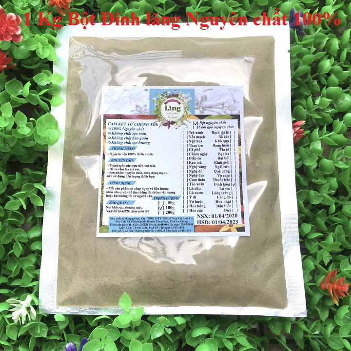 Bột Đinh lăng 1 Kg có giấy VSATTP và ĐKKD nguyên chất thiên nhiên 100% dùng để đắp mặt đa công dụng