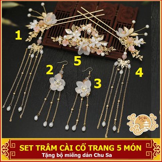 Set trâm cài cổ trang 5 món Tĩnh Vân Các (có sẵn)