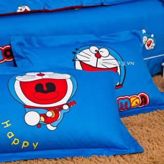 Combo Áo Gối Nằm 40x60 Và Áo Ôm Côtton Hình Doremon