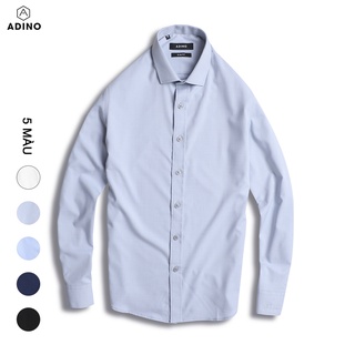 Áo sơ mi nam dài tay ADINO màu ghi vải sợi sồi modal mềm mịn thấm hút mồ hôi dáng công sở slimfit trẻ trung S240