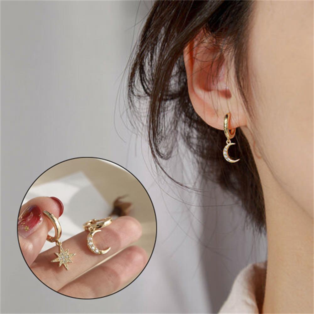 JONYE Bông Tai Mạ Vàng Đính Đá Nhiều Màu Sắc Thời Trang