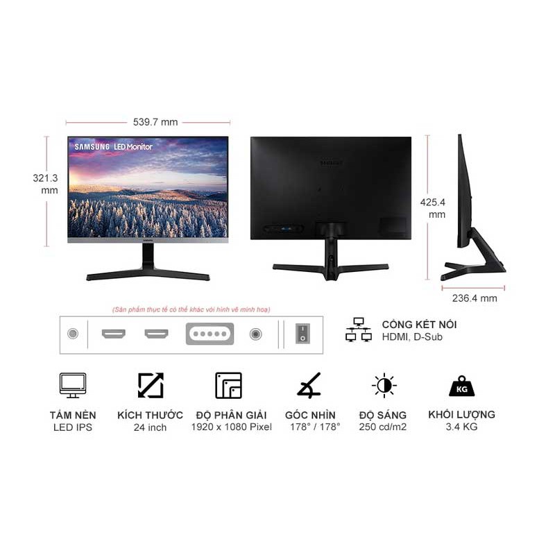 Màn Hình Viền Mỏng FHD LS24R350 (LS24R350FHEXXV)/ 23.8″ Full HD ,75Hz, 16:9) New 100% | BigBuy360 - bigbuy360.vn