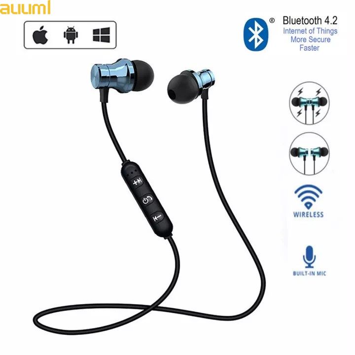 Tai Nghe Bluetooth Xt11 Kiểu Dáng Thể Thao Thiết Kế Dạng Dây Vòng Sáu Cổ Tích Hợp Micro auum1