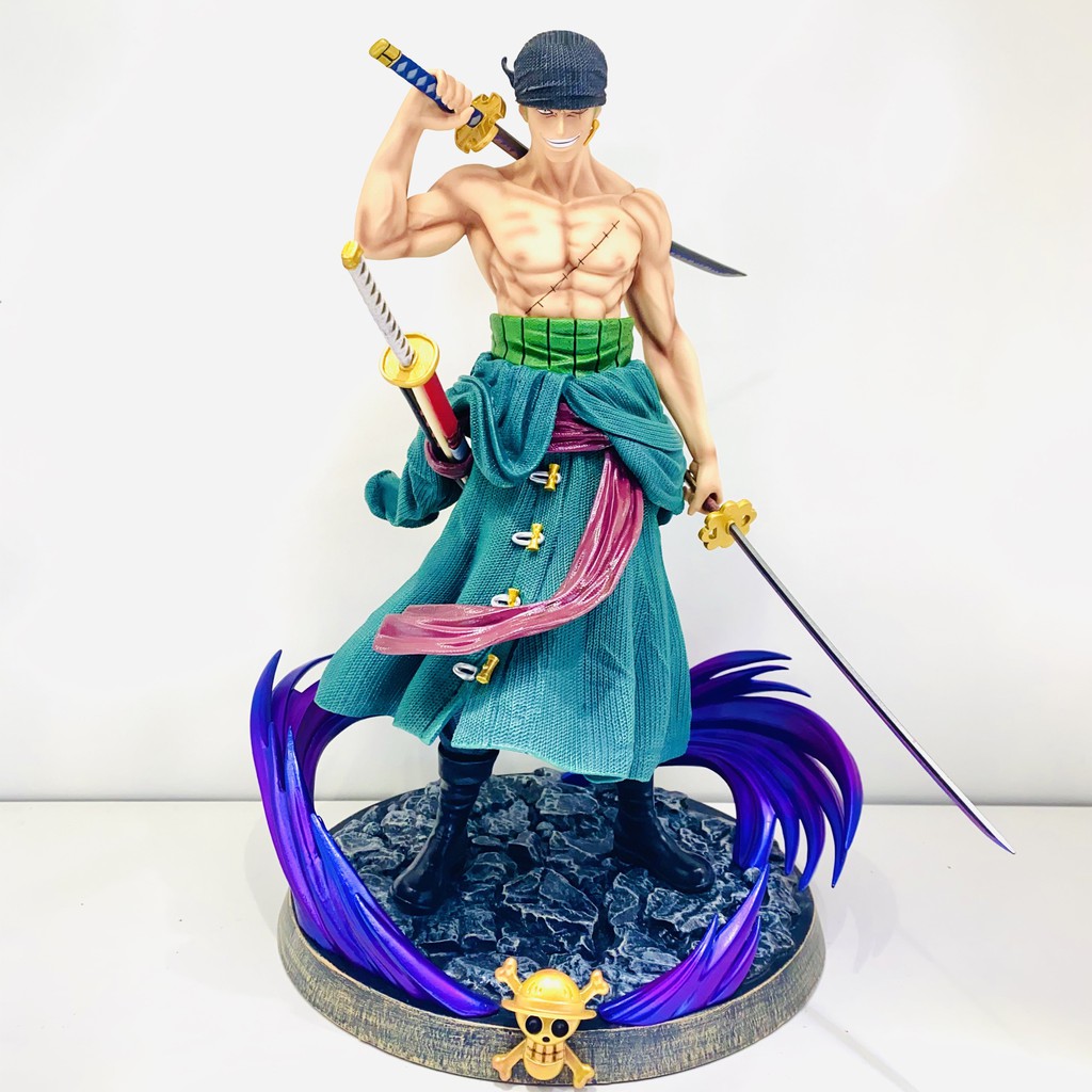 Mô hình Roronoa Zoro Siêu Đẹp tam kiếm cao 36 cm, Nặng 3kg ( 2 Đầu ) - Figure Tượng One Piece