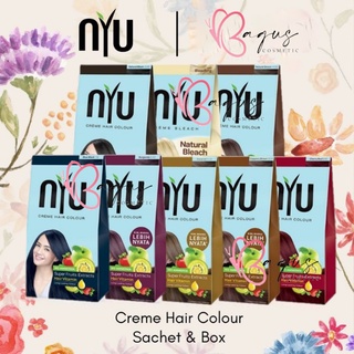 Image of ⭐BAGUS⭐ NYU HAIR COLOR | Semir Rambut Bleaching Sachet Box Henna Shampoo Set Semir Sisir Mangkok