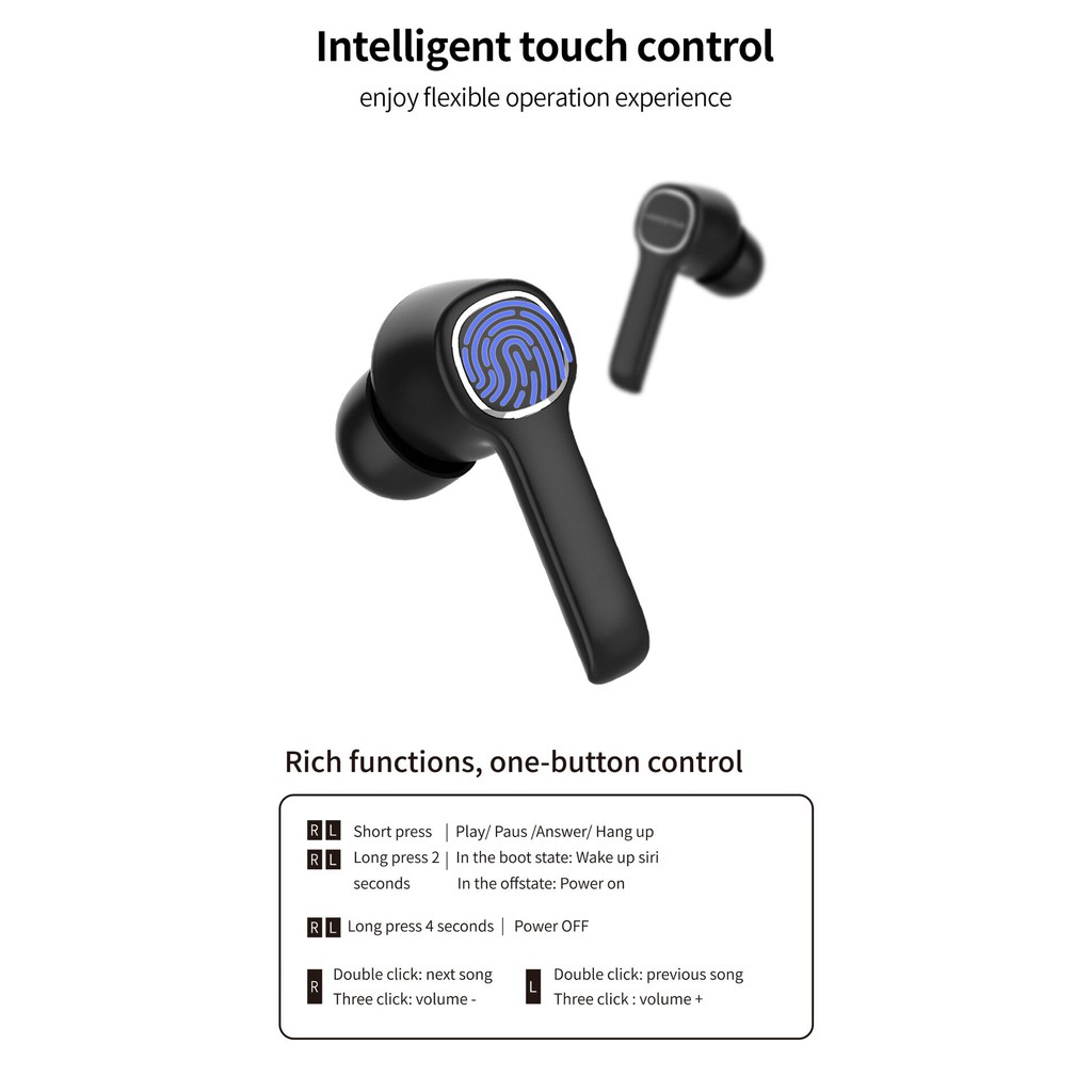 Tai nghe Bluetooth TWS Headset Hopestar S12 V5.0 kết nối từng tai riêng lẻ, âm thanh cực hay, pin dùng đến 4H