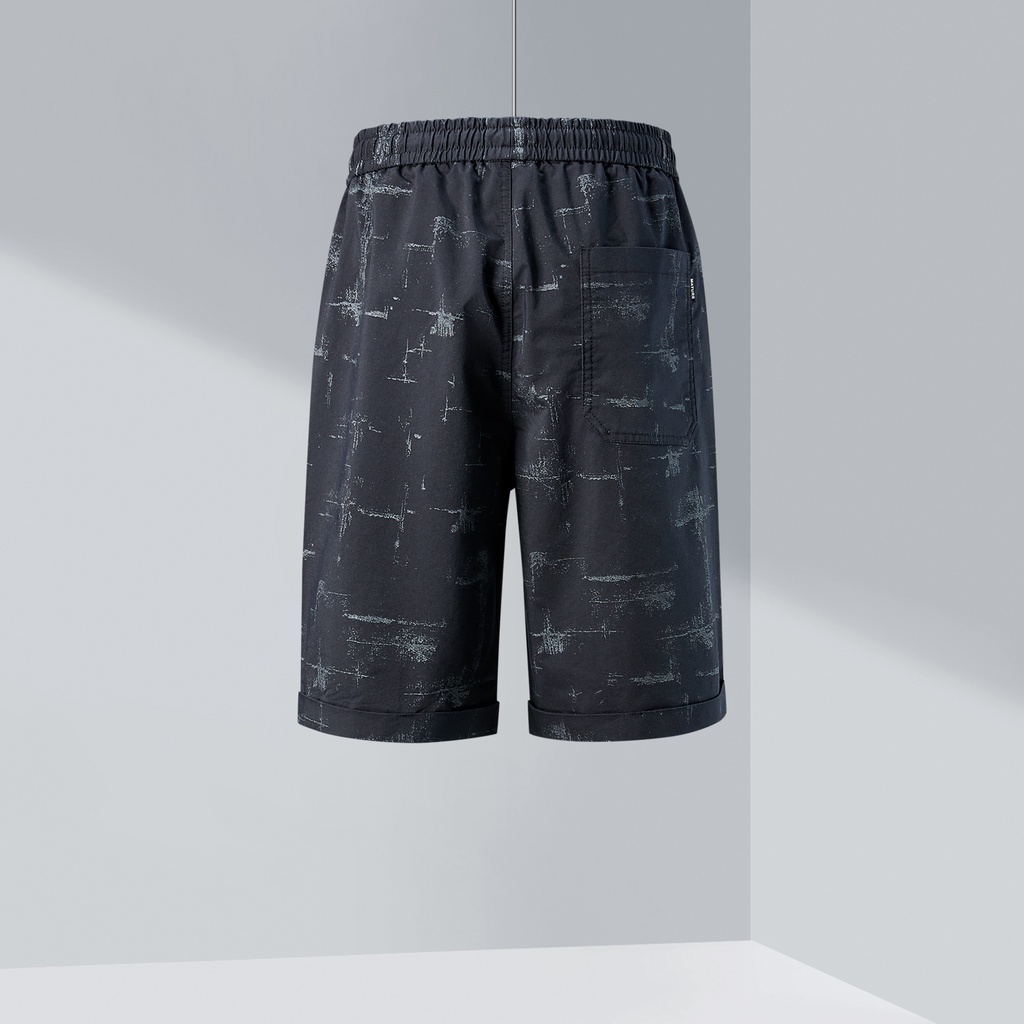 HLA - Quần Short Nam Họa Tiết Fashion Drawstring Elastic Waist Shorts
