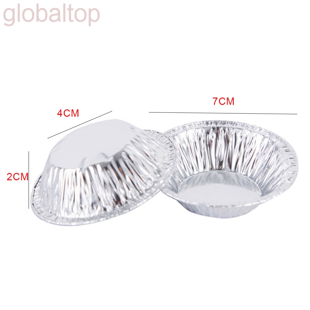 Set 100 khuôn giấy nhôm dùng một lần làm bánh tart trứng tiện dụng
