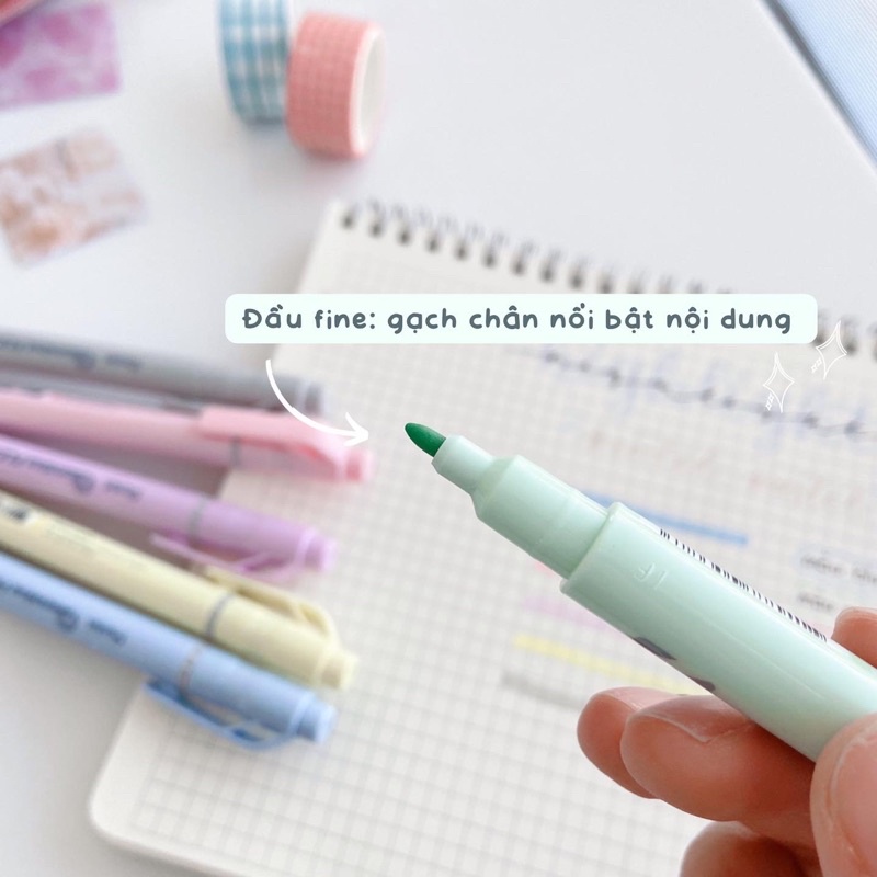 (lẻ cây) BÚT ĐÁNH DẤU 2 ĐẦU HIGHLIGHT PENTEL MÀU PASTEL