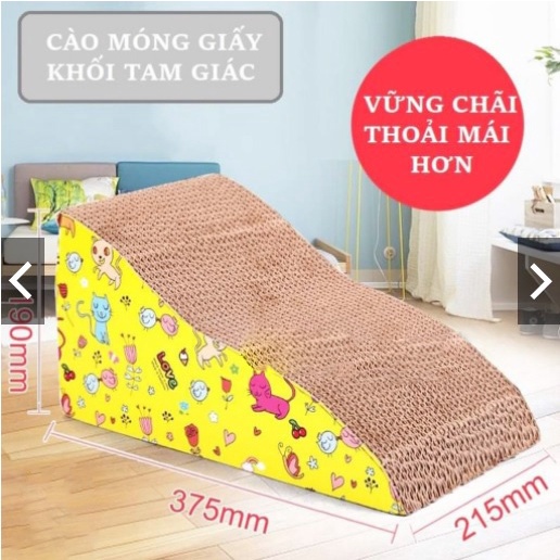 Cào Móng Giấy Hình Khối Tam Giác Cho Mèo