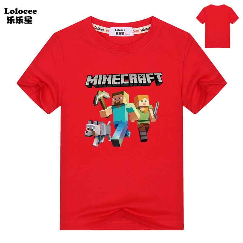 Áo Thun Tay Ngắn In Hình Nhân Vật Game Minecraft 2022 Thời Trang Mùa Hè Cho Bé Trai