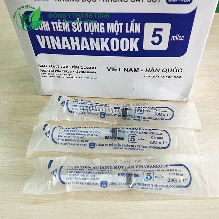 (Lẻ) Bơm tiêm Vinahankook đầy đủ các size 1ml, 3ml, 5ml, 10ml, 20ml