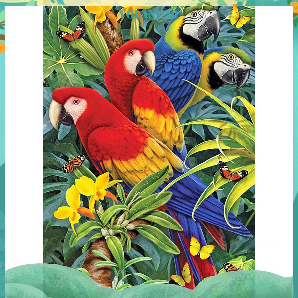 Bộ Tranh Thêu Chữ Thập Diy 11ct Hình Chim Vẹt