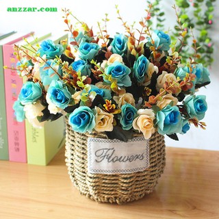 Giỏ hoa giả hoa lụa đẹp Anzzar cao 30cm nhiều mẫu trang trí nhà cửa, để bàn làm việc, làm quà tặng ý nghĩa Anzzar