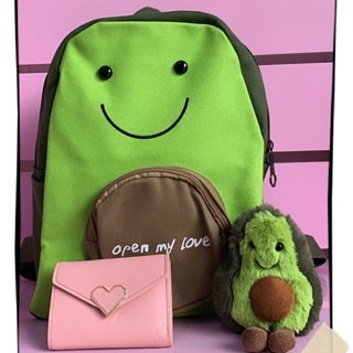 Ba lô nữ trái bơ (tặng móc khoá + ví hình thật)