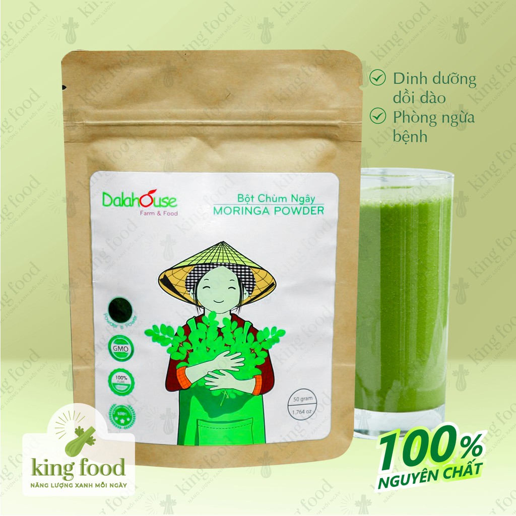 Bột chùm ngây Dalahouse nguyên chất 100%, hỗ trợ suy dinh dưỡng - Túi 50g