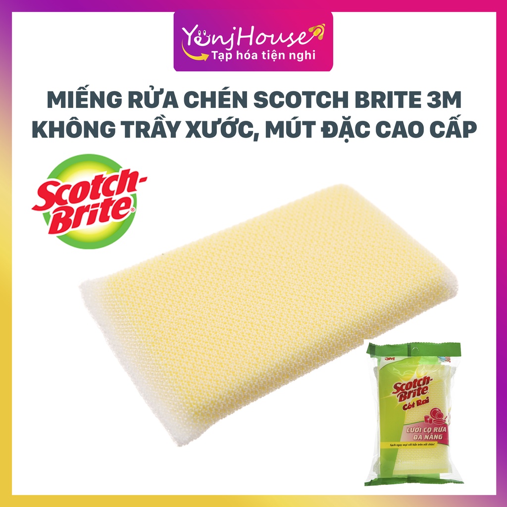 MIẾNG RỬA CHÉN SCOTCH BRITE 3M KHÔNG TRẦY XƯỚC, MÚT ĐẶC CAO CẤP – YENJHOUSE