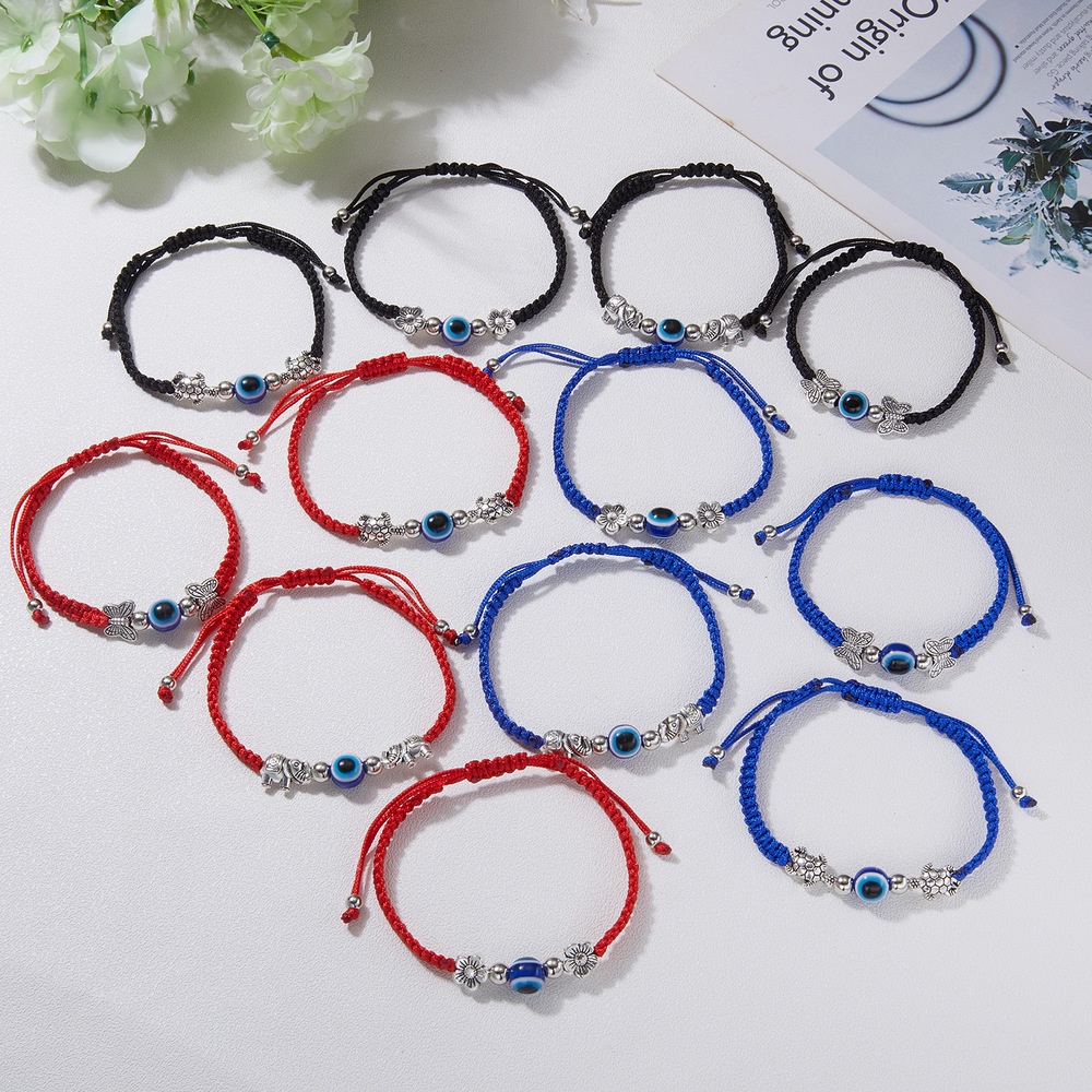 Vòng Tay Bện Dây Đỏ May Mắn Có Thể Điều Chỉnh Kích Thước